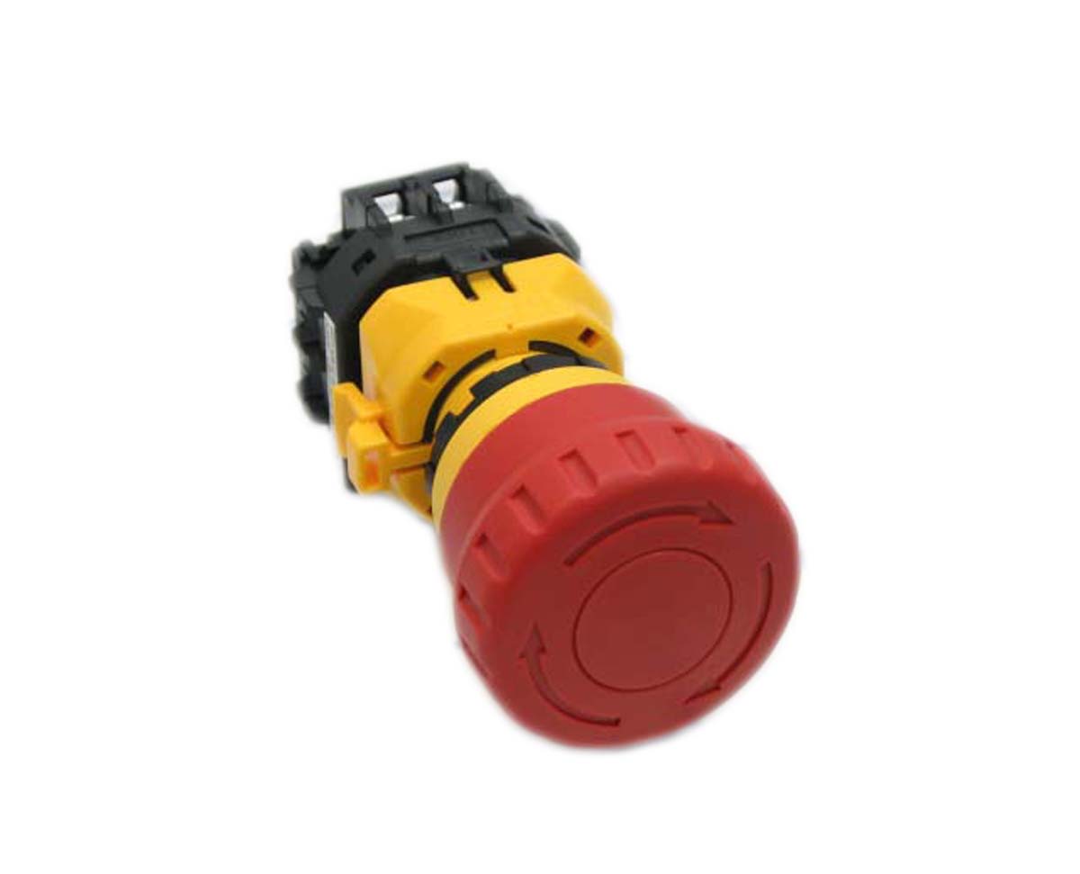 Idec XW1E Series Twist Release Emergency Stop Push Button, Panel Mount, 22 mm Cutout, 2 NO/2 NC, IP65
