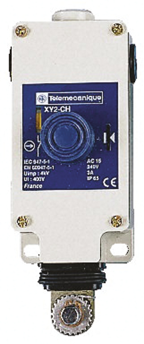 Telemecanique Sensors XY2CH Rope Pull Switch 2.7 in, Straight, 1 NO/1 NC
