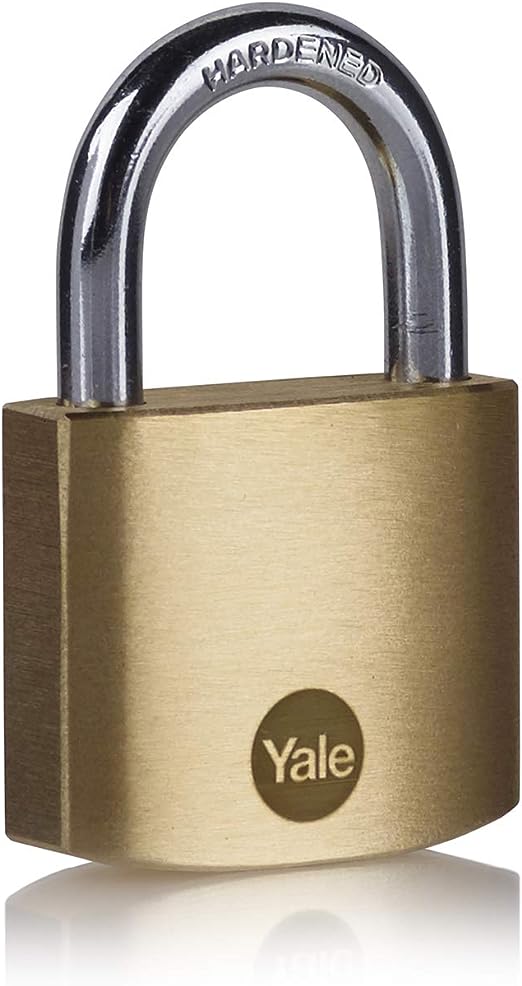 Yale1 Padlock Brass Padlock, 6.3 mm Shackle, 40 mm Body