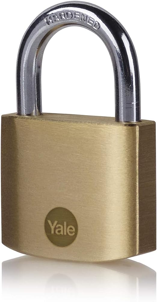 y110b401221 Yale1 Padlock Brass Padlock, 6.3 mm Shackle, 40 mm Body