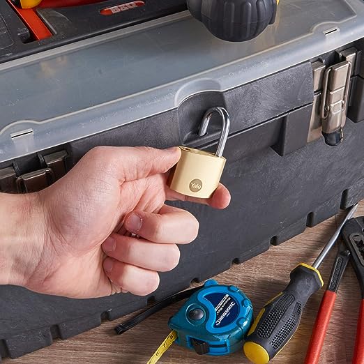 y110b401221 Yale1 Padlock Brass Padlock, 6.3 mm Shackle, 40 mm Body