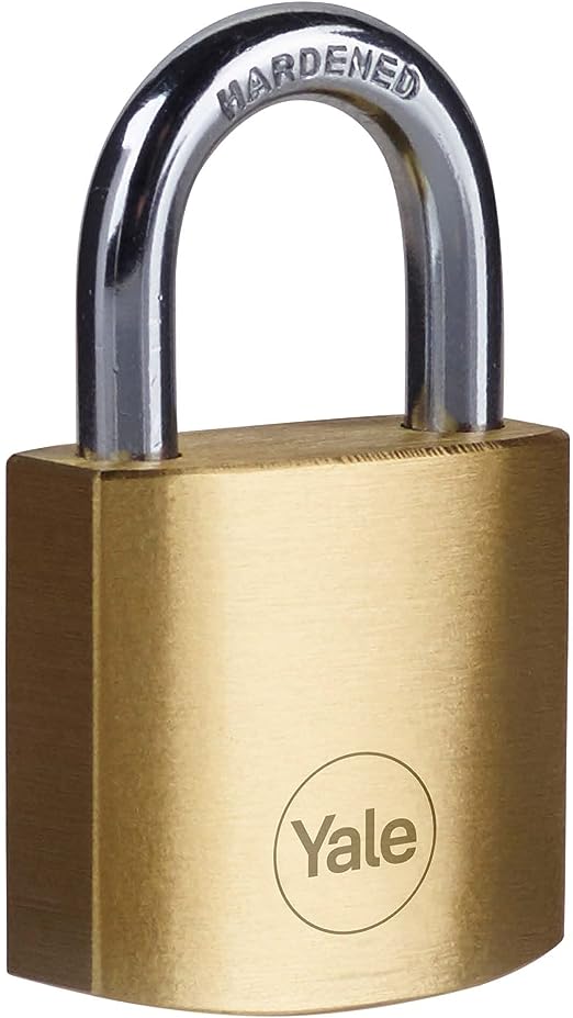 Yale1 Padlock Brass Padlock, 6.3 mm Shackle, 40 mm Body