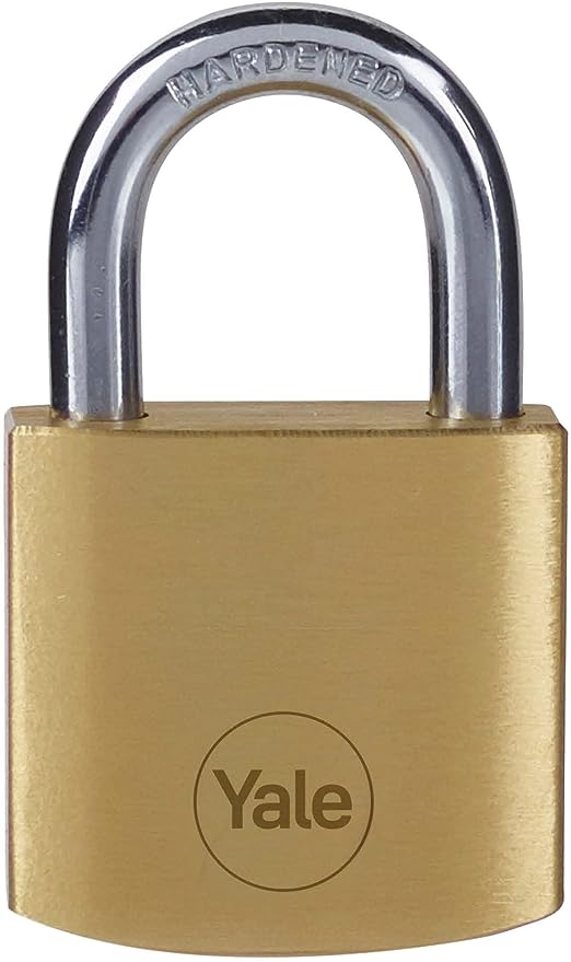 y110b401222 Yale1 Padlock Brass Padlock, 6.3 mm Shackle, 40 mm Body