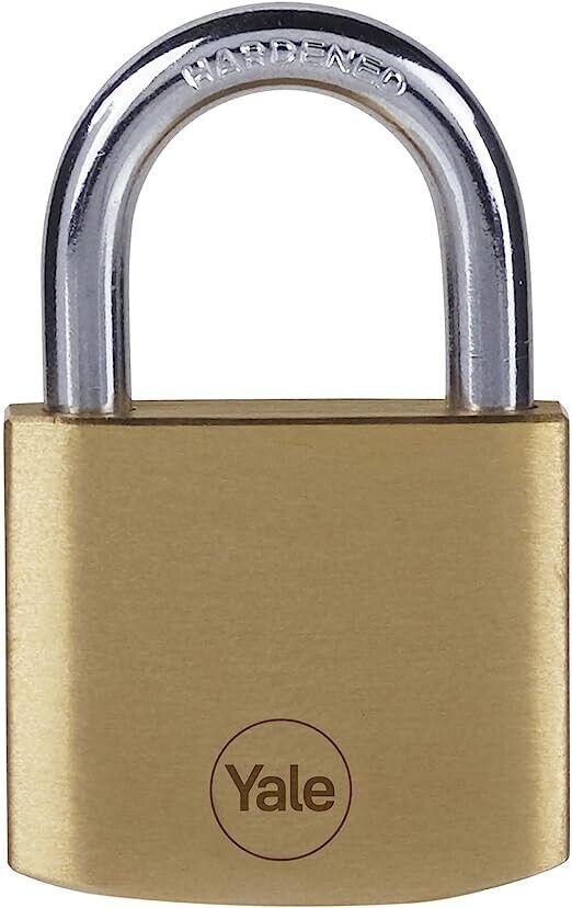Yale1 Padlock Brass Padlock, 6.3 mm Shackle, 40 mm Body