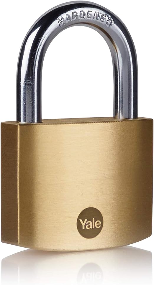 Yale1 Padlock Brass Padlock, 8 mm Shackle, 50 mm Body