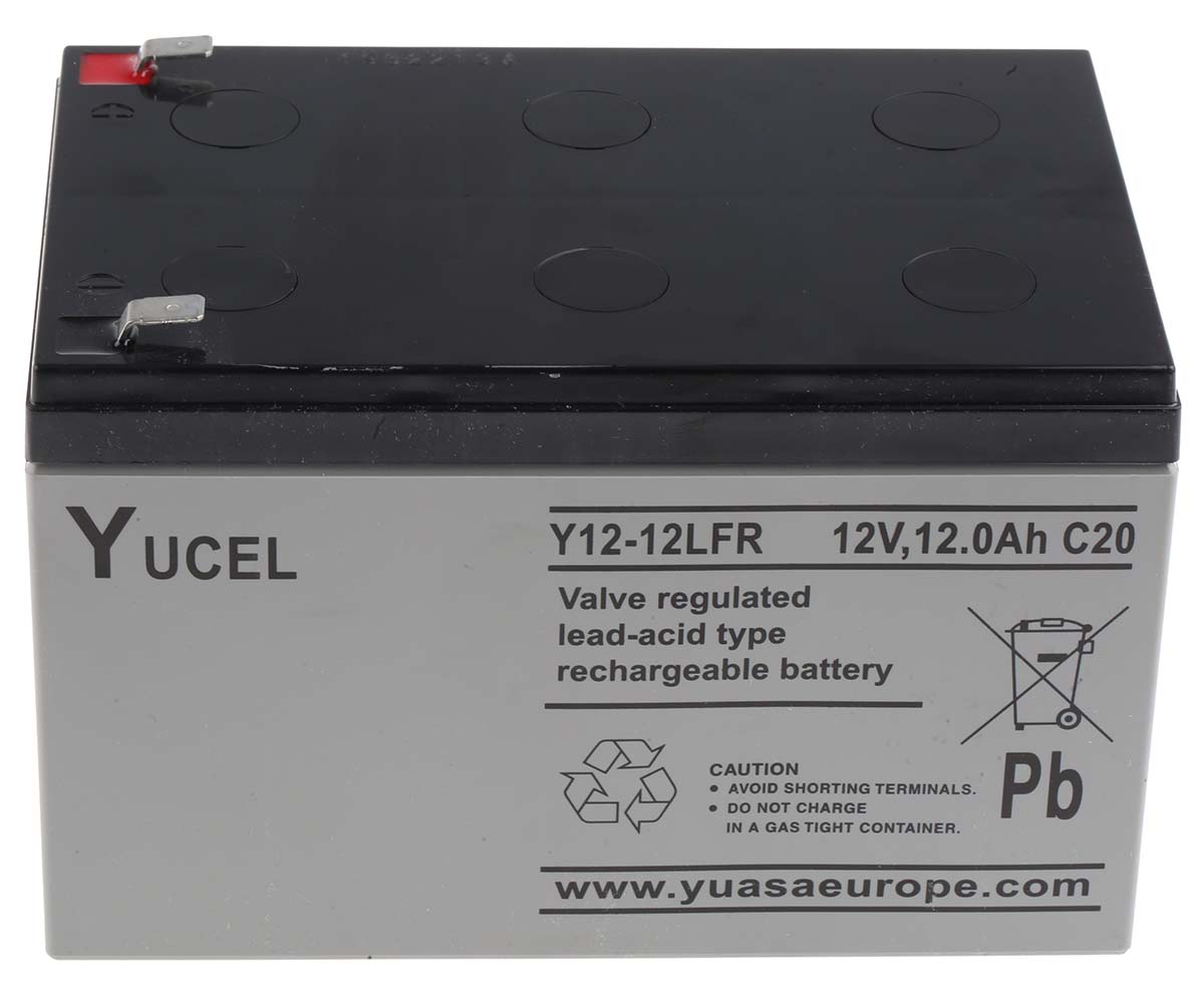 Yuasa 12 V, Faston Sealed Lead Acid Battery, 12 Ah, 98mm x 101 mm