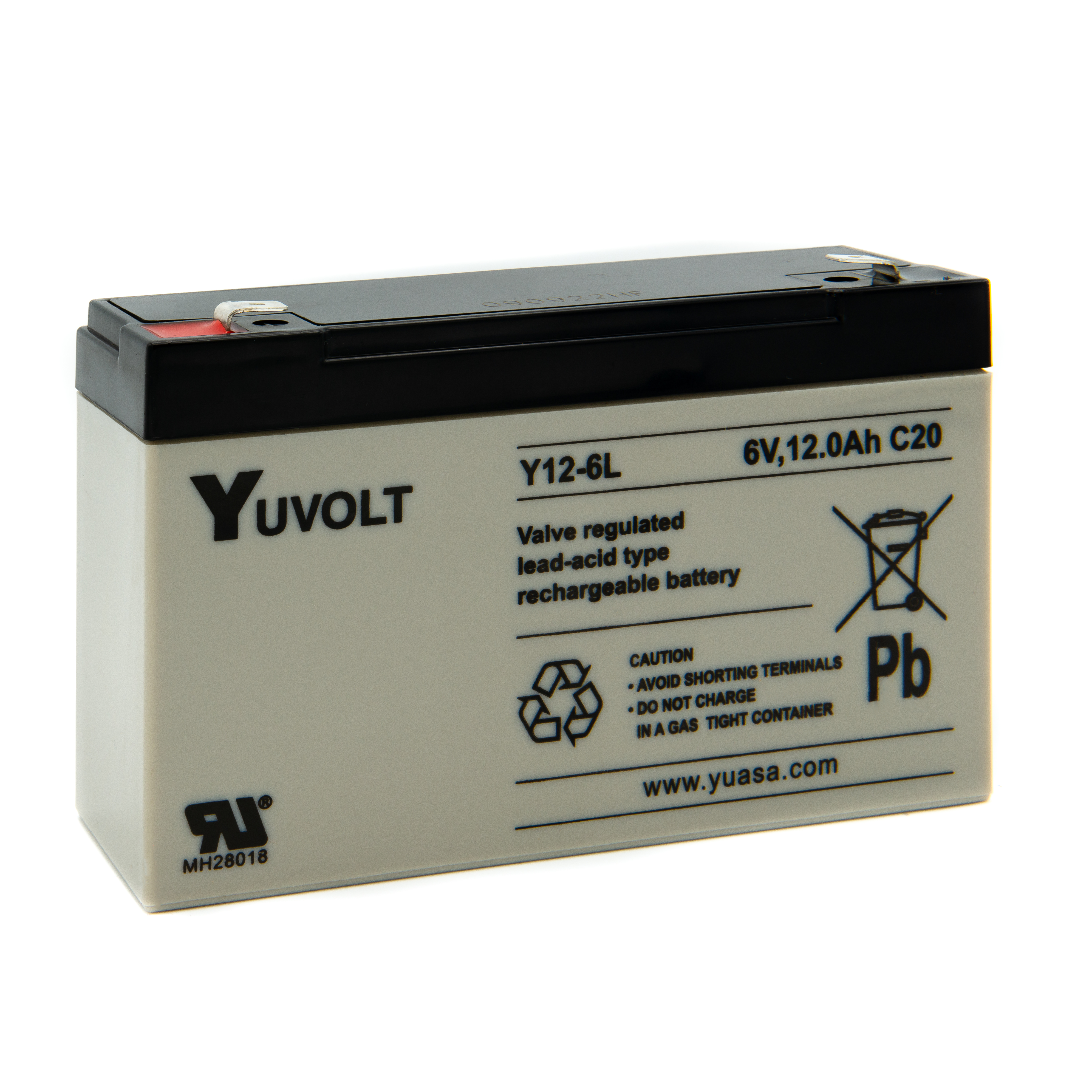 Yuasa 6 V, Faston Sealed Lead Acid Battery, 12 Ah, 54mm x 100 mm