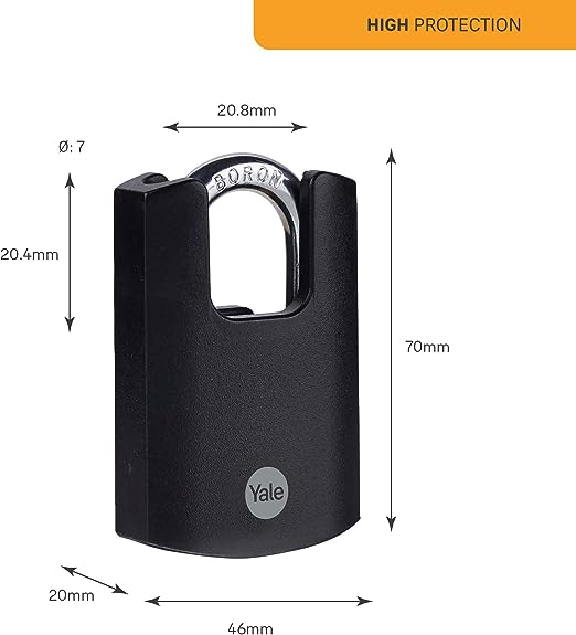 y121b401251 Yale1 Padlock Steel Padlock Weatherproof, 5 mm Shackle, 40 mm Body