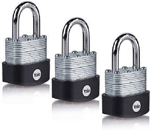 Yale1 Padlock Steel, Brass Steel Padlock, 6 mm Shackle, 47 mm Body