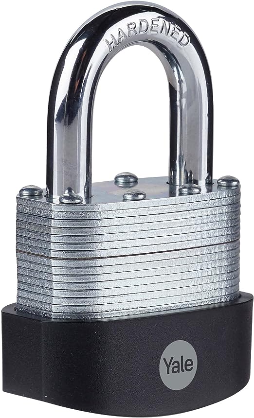 Yale1 Padlock Steel, Brass Steel Padlock, 9.5 mm Shackle, 56 mm Body