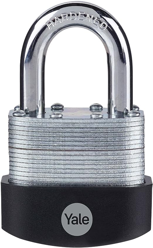 y125b501291 Yale1 Padlock Steel, Brass Steel Padlock, 9.5 mm Shackle, 56 mm Body