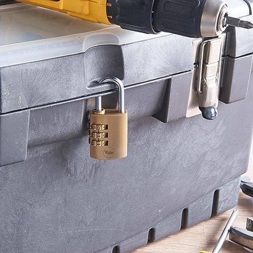 y150b301251 Yale1 Combination Padlock Brass Combination Padlock, 5 mm Shackle, 32 mm Body