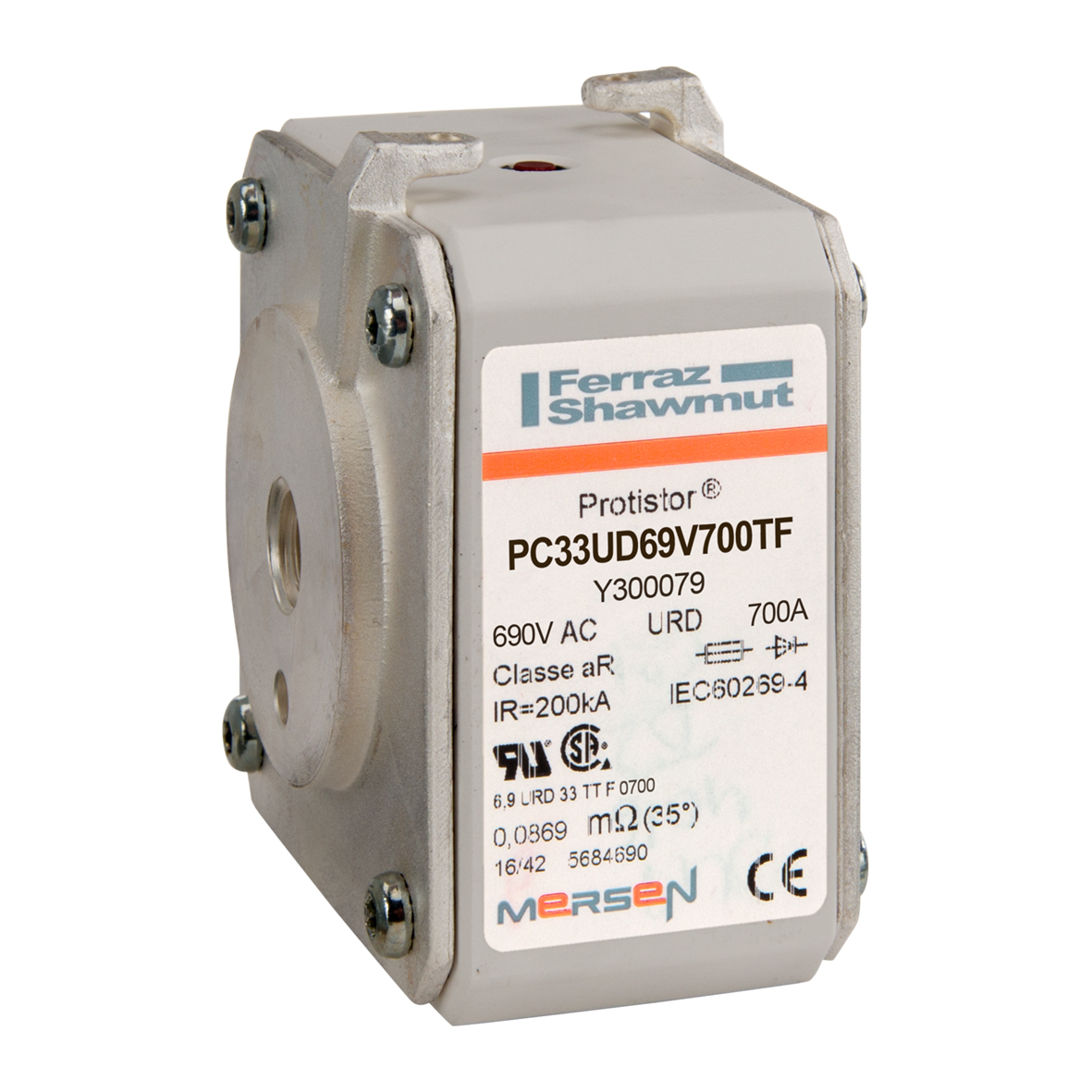 Mersen 700A size 33 FF Square Body Fuse, 700V