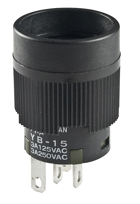 NKK Switches YB Series Illuminated Push Button Switch, On-On, Panel, 15 mm Cutout, SPDT, IP65, 30 V dc 125 V ac