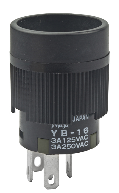 NKK Switches YB Series Illuminated Push Button Switch, On-On, Panel, 15 mm Cutout, SPDT, IP65, 30 V dc 125 V ac