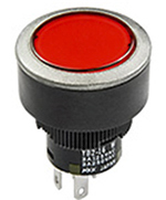 NKK Switches YB Series Illuminated Push Button Switch, On-On, Panel, 15 mm Cutout, SPDT, IP65, 30 V dc 125 V ac