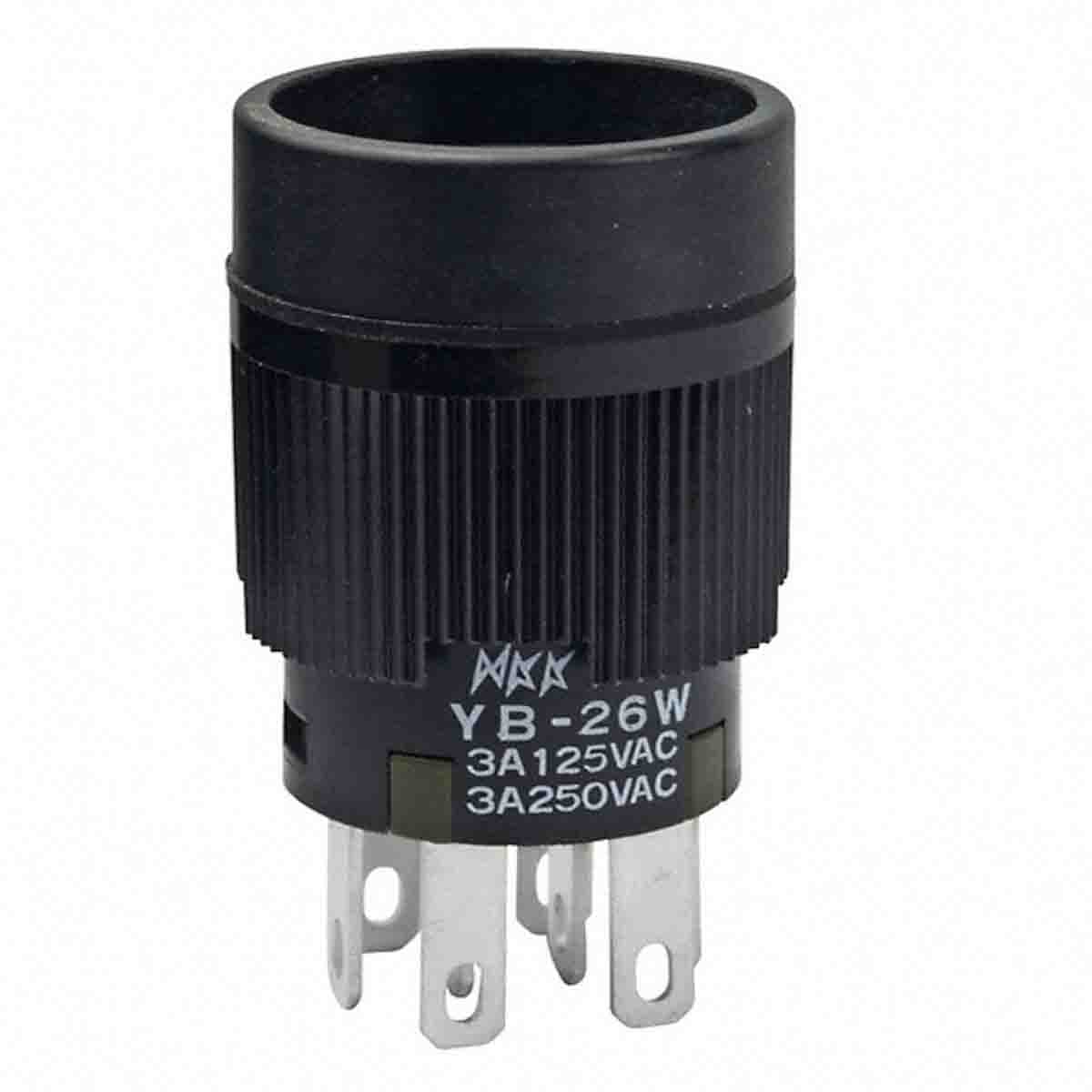 NKK Switches YB Series Illuminated Push Button Switch, On-On, Panel, 16 mm Cutout, DPDT, IP65, 30 V dc 250 V ac