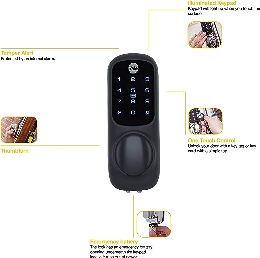yd-01-con-bl Yale1 YD Black Smart Lock