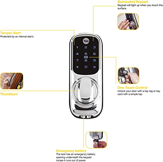 yd-01-con-nomod-ch Yale1 YD Black Smart Lock