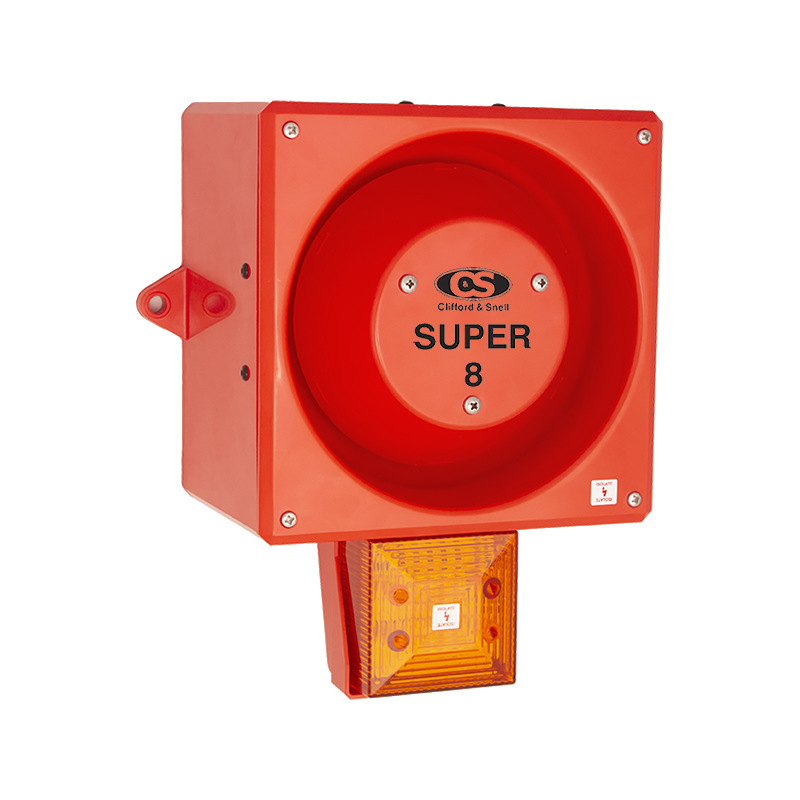 Moflash YL80 Super Hi-Vis Series Amber Alarm, IP66 230V Wall 120 dB @ 1m