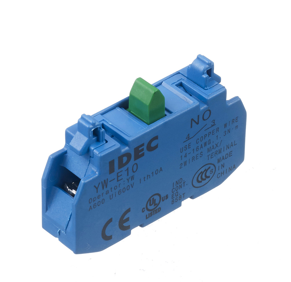 Idec YW Series Contact Block, 380V, 1 NO