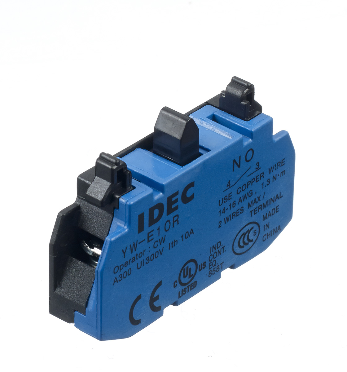 Idec CW Series Contact Block, Blue, Black Light, 1 NO
