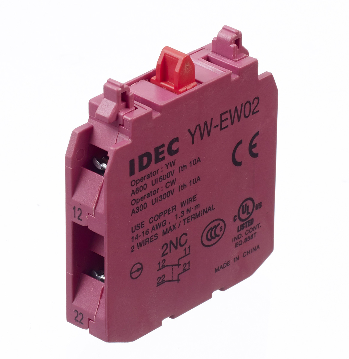 Idec CW Series Contact Block, 380V, 2 NC
