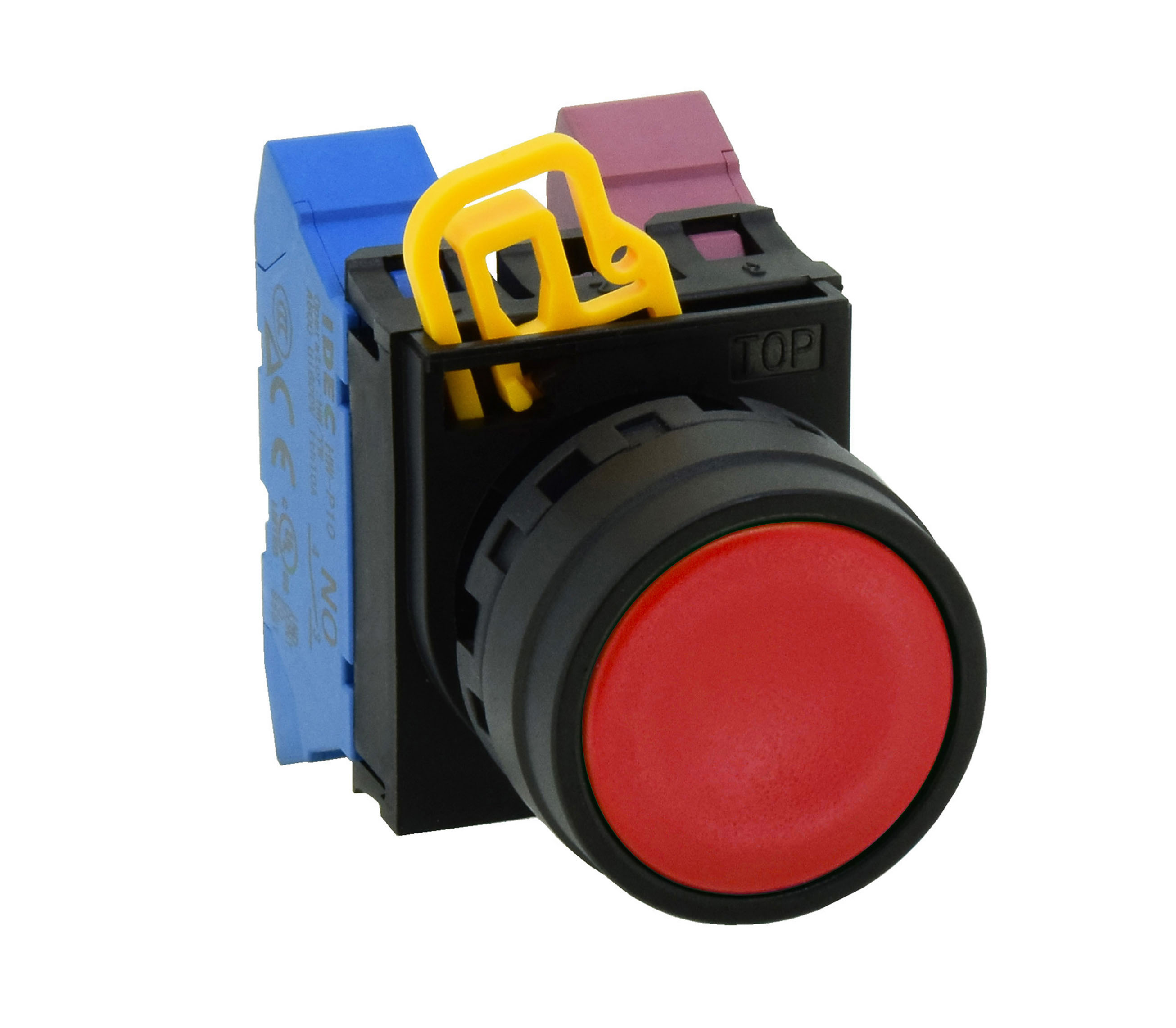 Idec YW1B Series Black Maintained Push Button Head, 22 mm Cutout, IP67, IP69K