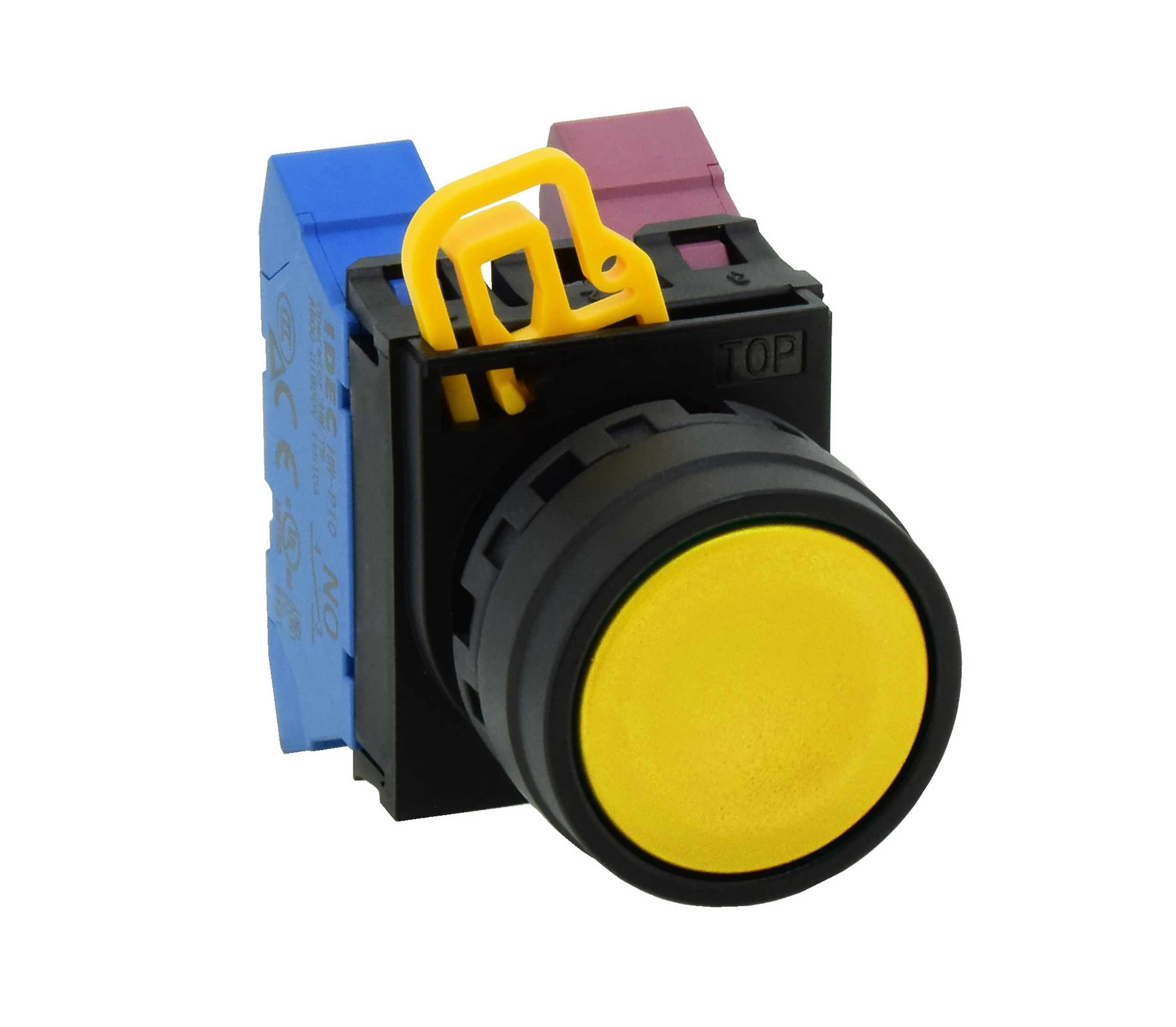 Idec YW1B Series Black Maintained Push Button Head, 22 mm Cutout, IP67, IP69K