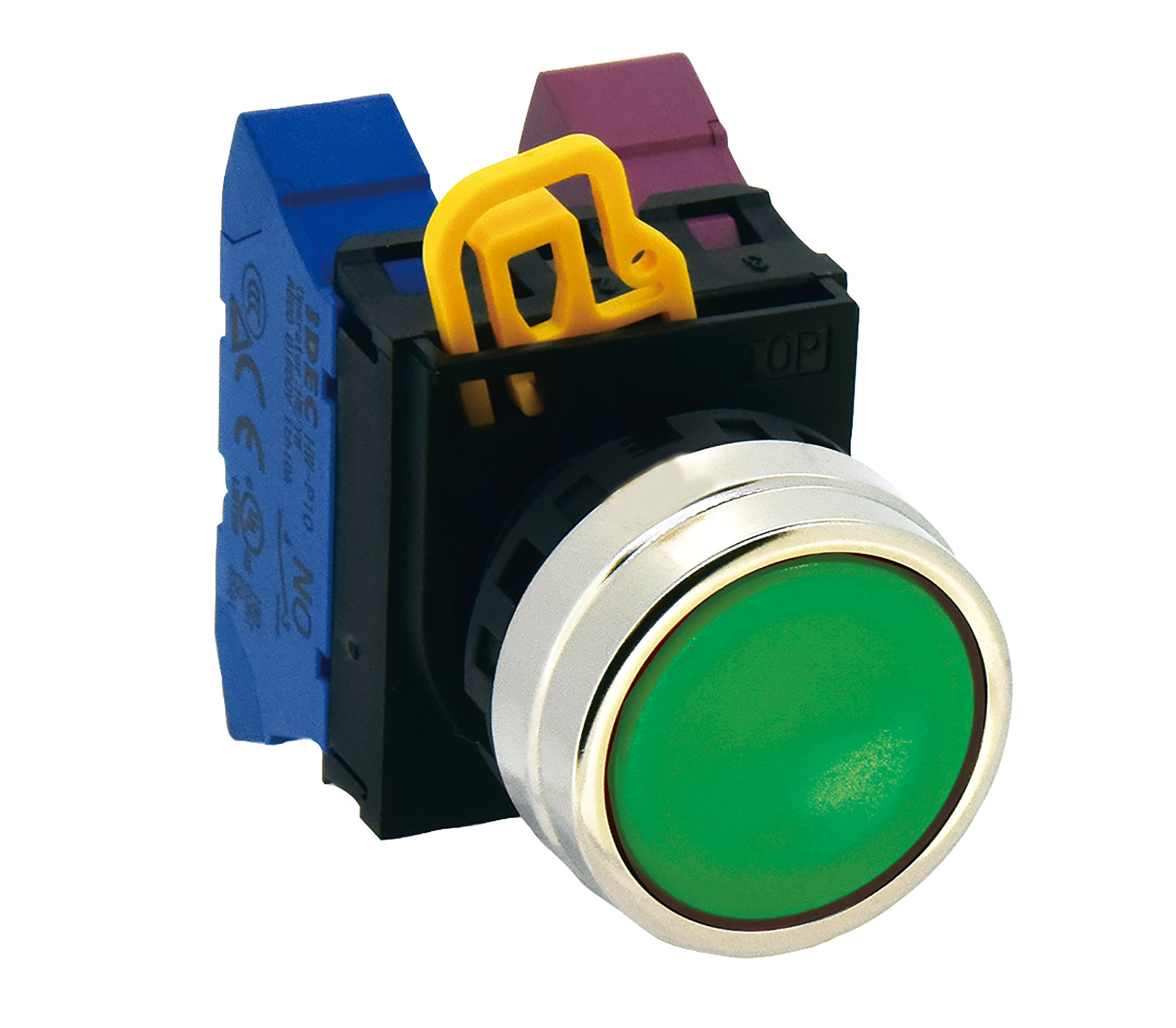 Idec YW4B Series Green Maintained Push Button Head, 22 mm Cutout, IP65