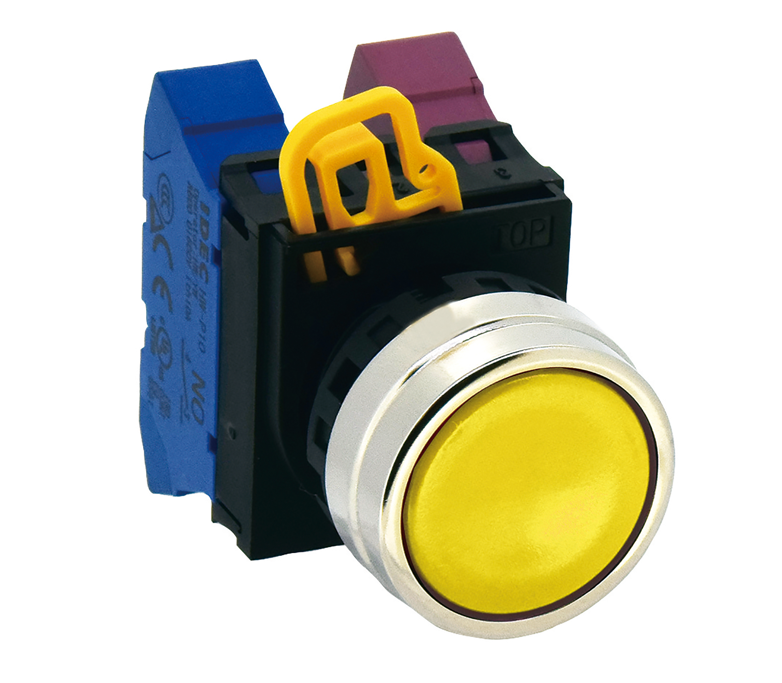 Idec YW4B Series Yellow Momentary Push Button Head, 22 mm Cutout, IP65