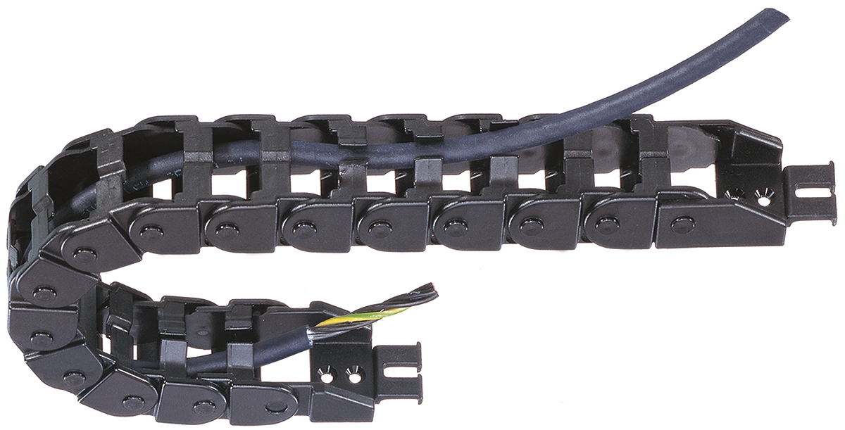 Igus e-chain, Z08 Black, W28.2mm x D19.3 mm, L1 m, 48 mm Min. Bend Radius, Igumid NB