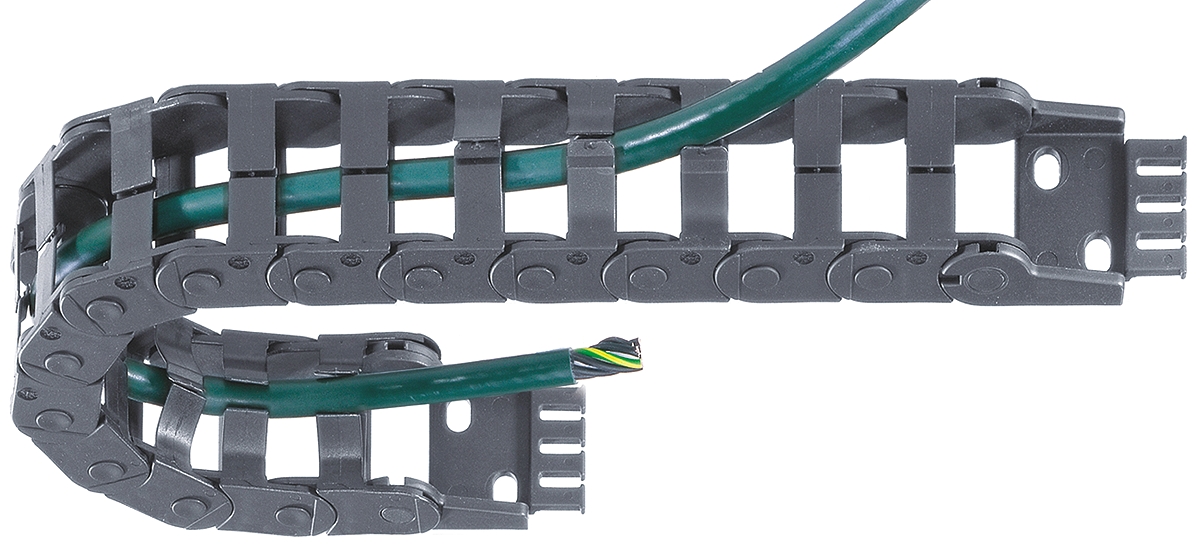 Igus e-chain, Z14 Black, W62mm x D25 mm, L1 m, 75 mm Min. Bend Radius, Igumid NB