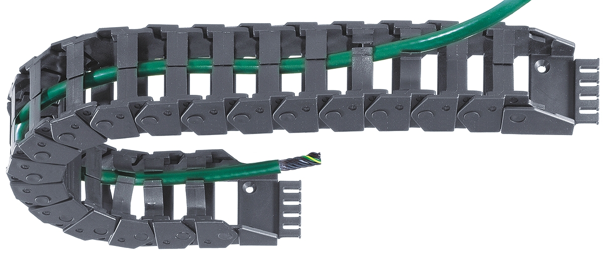 Igus e-chain, Z16 Black, W50.5mm x D39 mm, L1 m, 100 mm Min. Bend Radius, Igumid NB