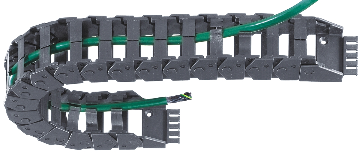 Igus e-chain, Z16 Black, W62.5mm x D39 mm, L1 m, 75 mm Min. Bend Radius, Igumid NB