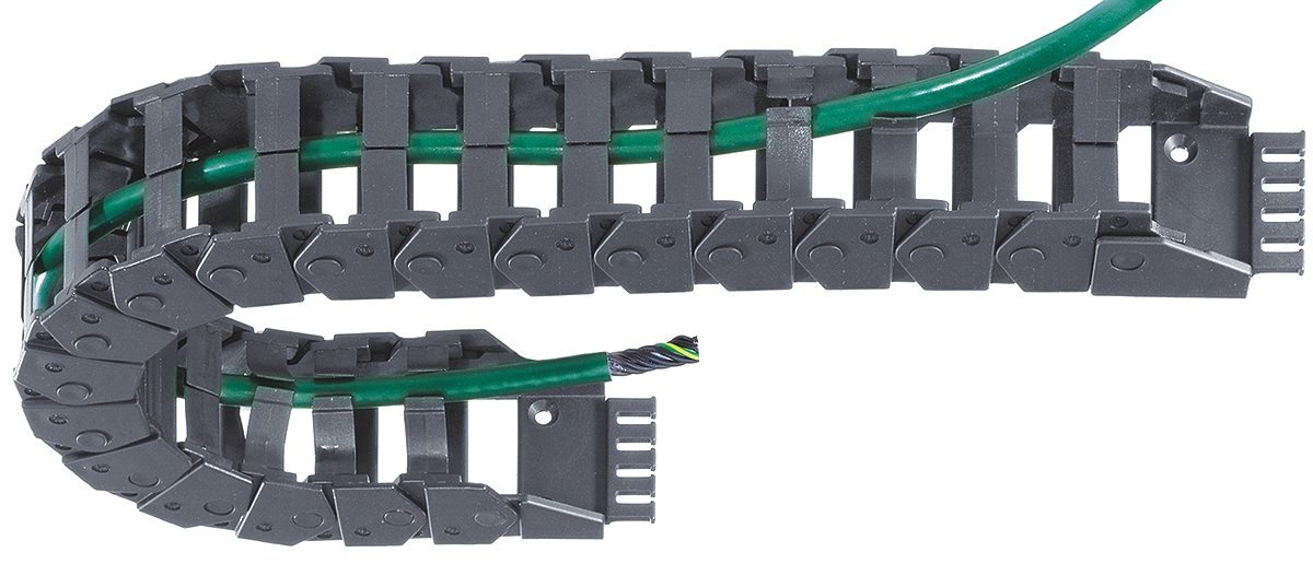 Igus e-chain, Z16 Black, W62.5mm x D39 mm, L1 m, 100 mm Min. Bend Radius, Igumid NB