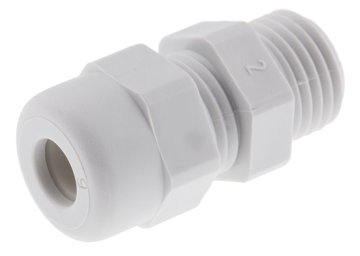 SIB WADI-TEC Series Grey Polyamide 6 Cable Gland, PG7 Thread, 3 mm min., 6 mm max., IP68