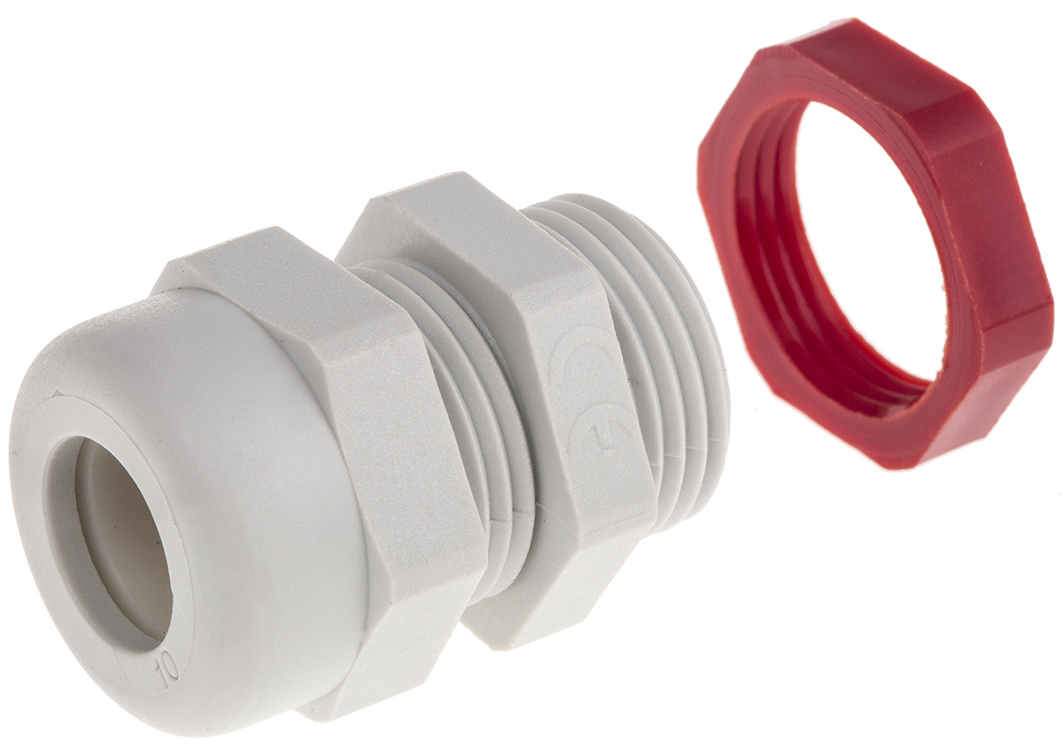 z6101100r SIB WADI-TEC Series Grey Polyamide 6 Cable Gland, PG11 Thread, 5.5 mm min., 10.5 mm max., IP68