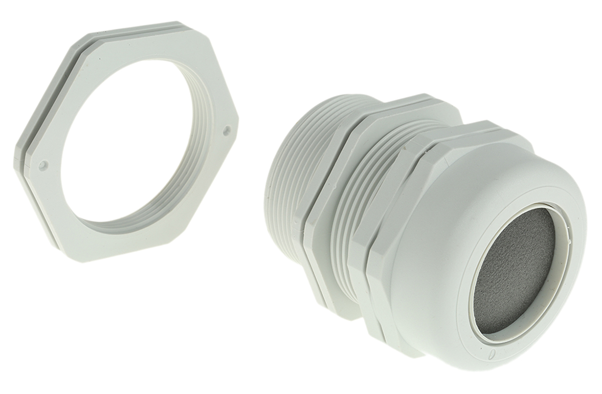 z6103600r SIB WADI-TEC Series Grey Polyamide 6 Cable Gland, PG36 Thread, 24 mm min., 34 mm max., IP68