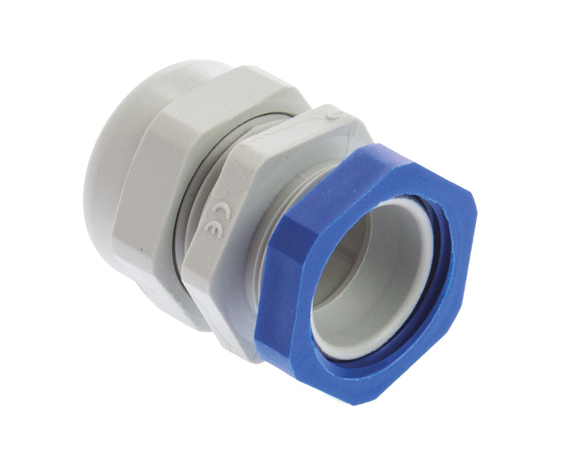 SIB WADI-TEC Series Grey Polyamide 6 Cable Gland, M20 Thread, 7 mm min., 12 mm max., IP68