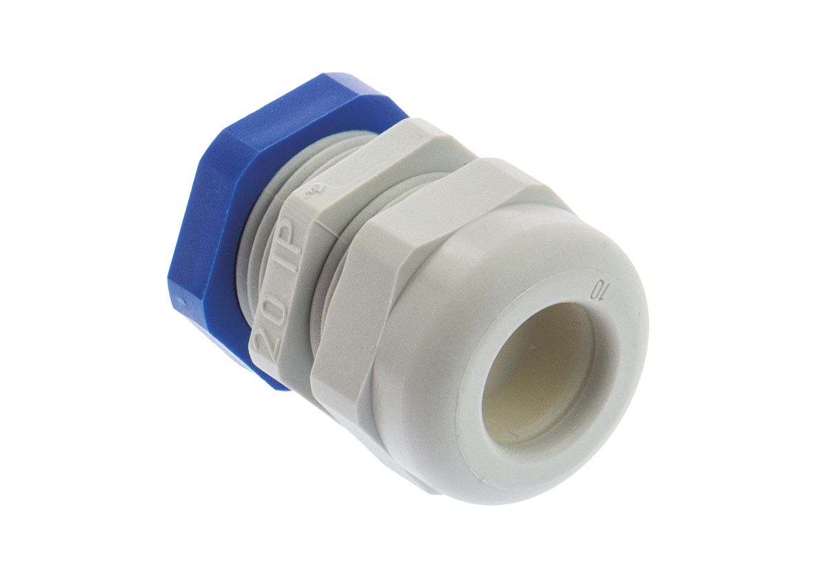 z6122000r SIB WADI-TEC Series Grey Polyamide 6 Cable Gland, M20 Thread, 7 mm min., 12 mm max., IP68