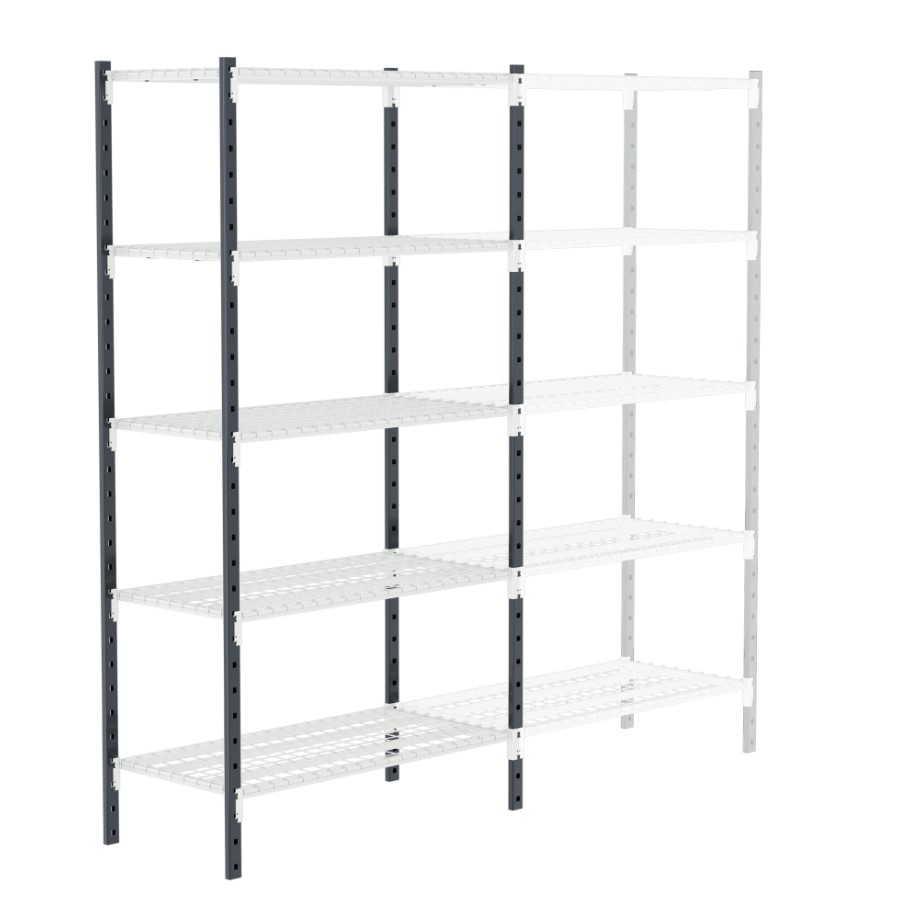 Manorga Grey Sheet Steel Shelving System, 3 m, 500 mm, 1500 kg Load