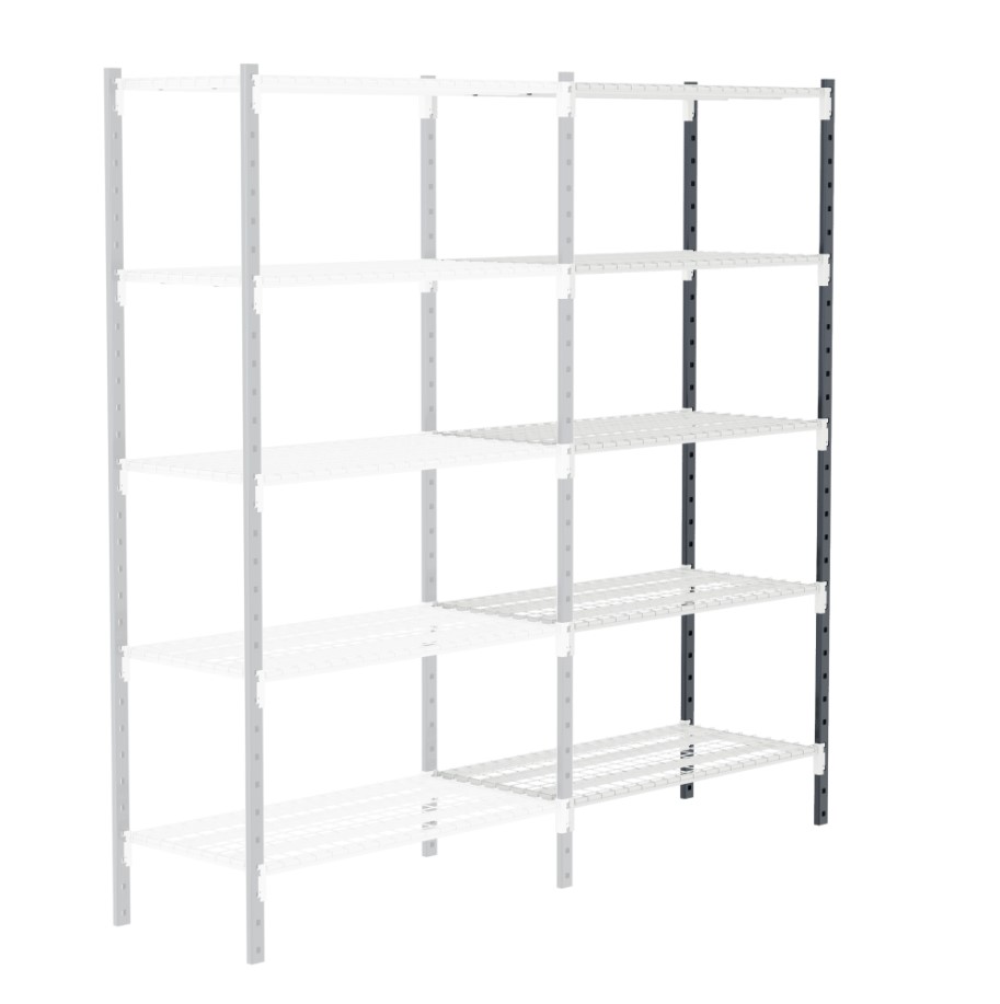 Manorga Grey Sheet Steel Shelving System, 3 m, 500 mm, 1500 kg Load
