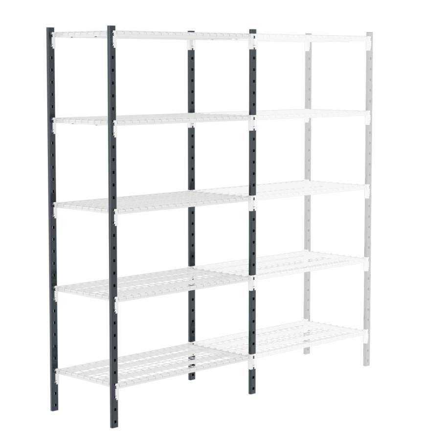 Manorga Grey Sheet Steel Shelving System, 3 m, 500 mm, 1500 kg Load
