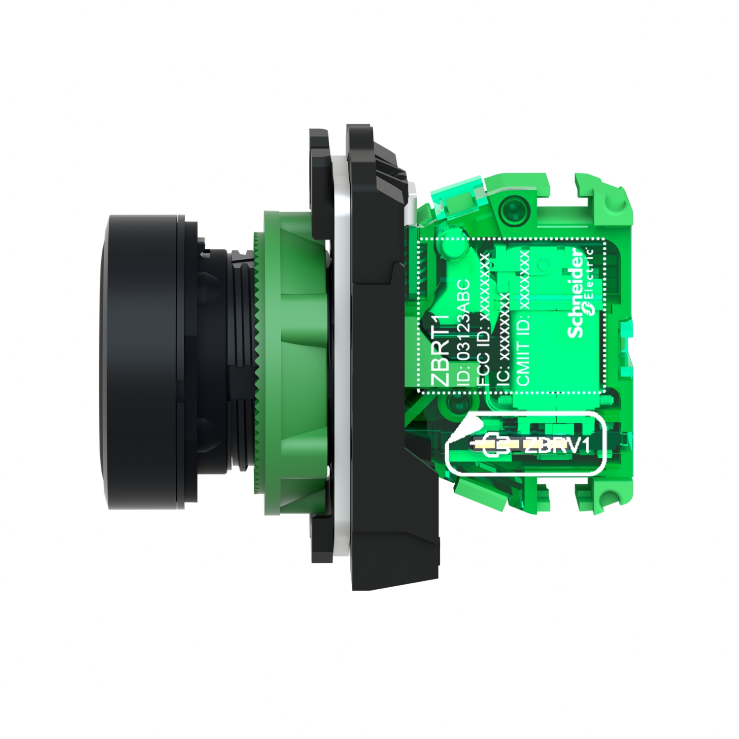 zb5rta2 Schneider Electric Harmony XB5 Series Illuminated Radio Control Switch, Panel, 22.3 mm Cutout, IP66, IP67, IP69K, 24 V