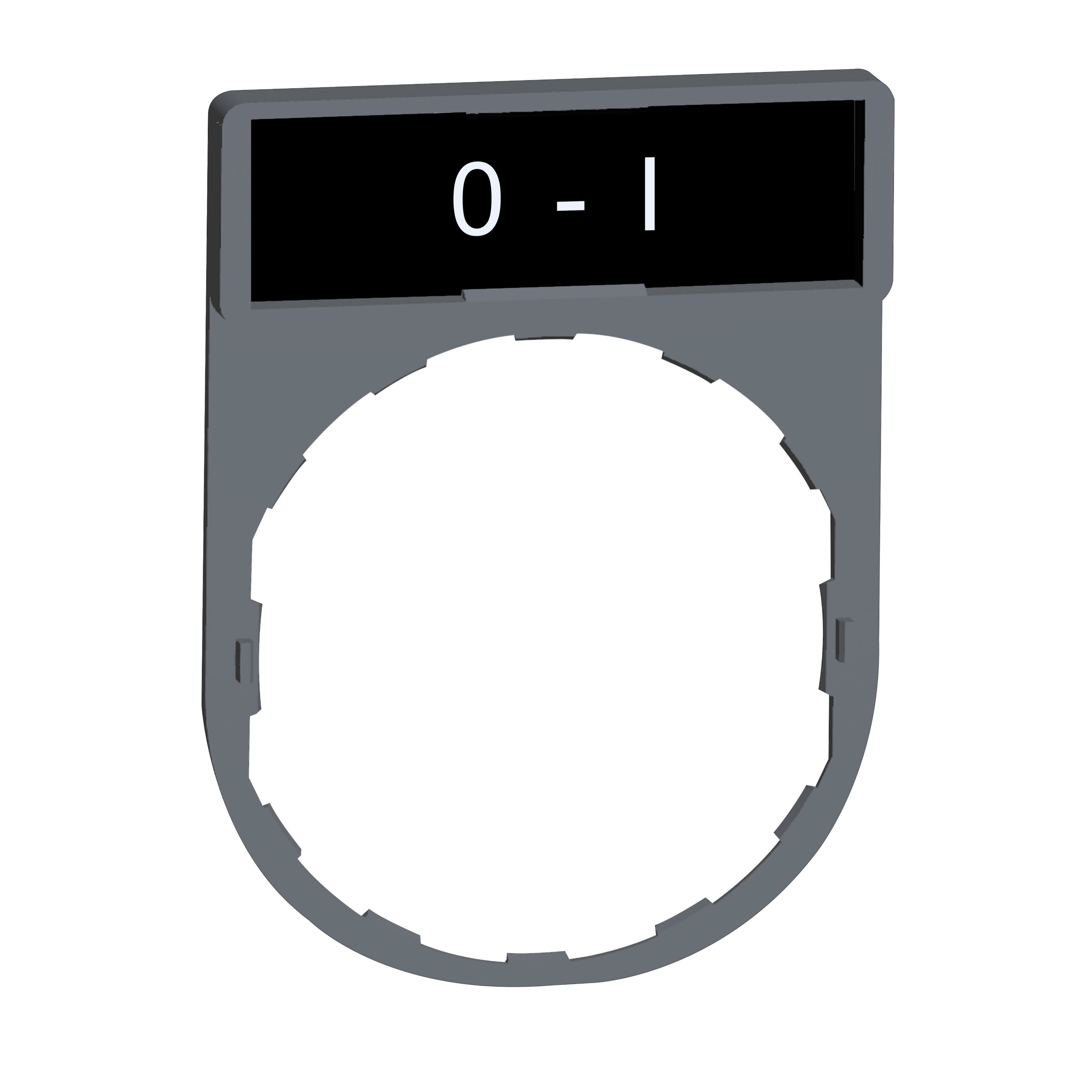 Schneider ElectricLegend for Use with Harmony XB4, Harmony XB5, Pre-printed "1 Red Side Background, White O-I on 1 Black