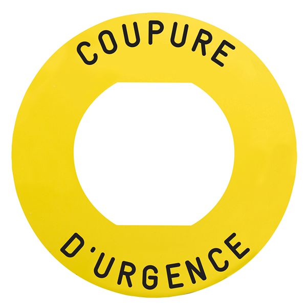Schneider ElectricLegend for Use with Harmony XB5, Harmony XB4, Pre-printed "COUPURE D'URGENCE