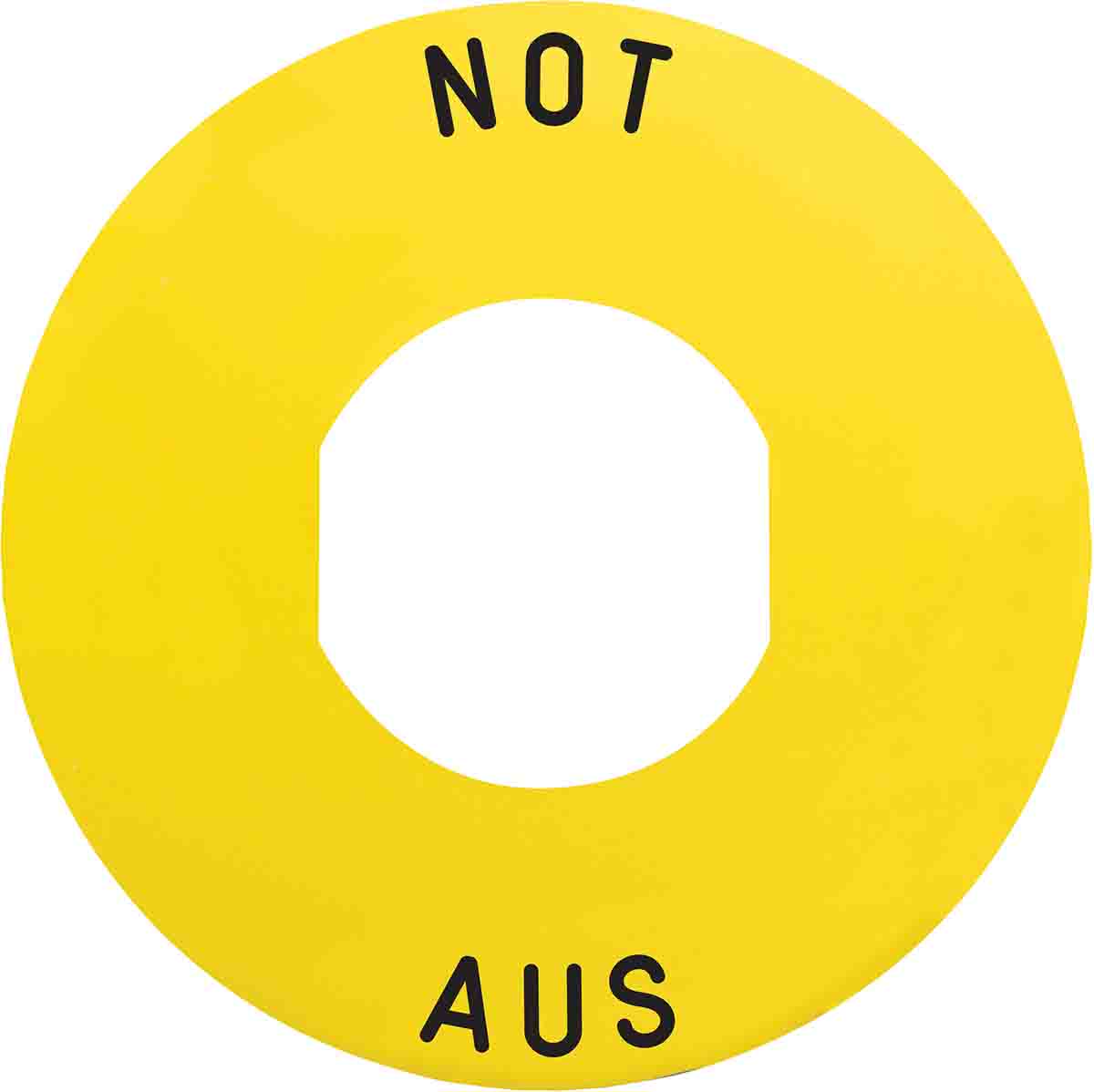Schneider Electric Legend Plate for Use with Harmony XB4 Harmony XB5, Pre-printed "Black NOT-AUS on yellow background