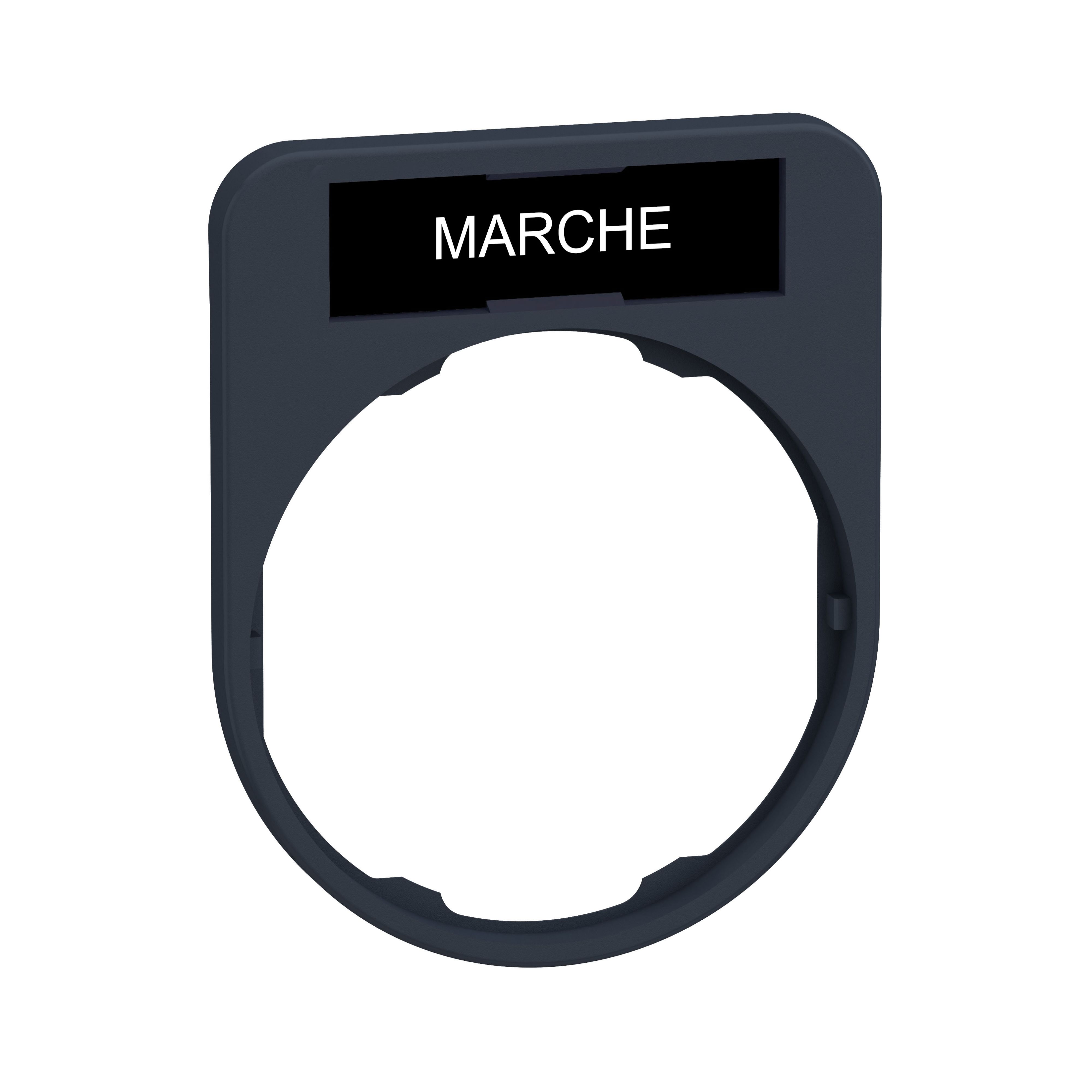 Schneider ElectricLegend for Use with Harmony XB4, Harmony XB5, Pre-printed "White MARCHE 1 Black Side, 1 Red Side