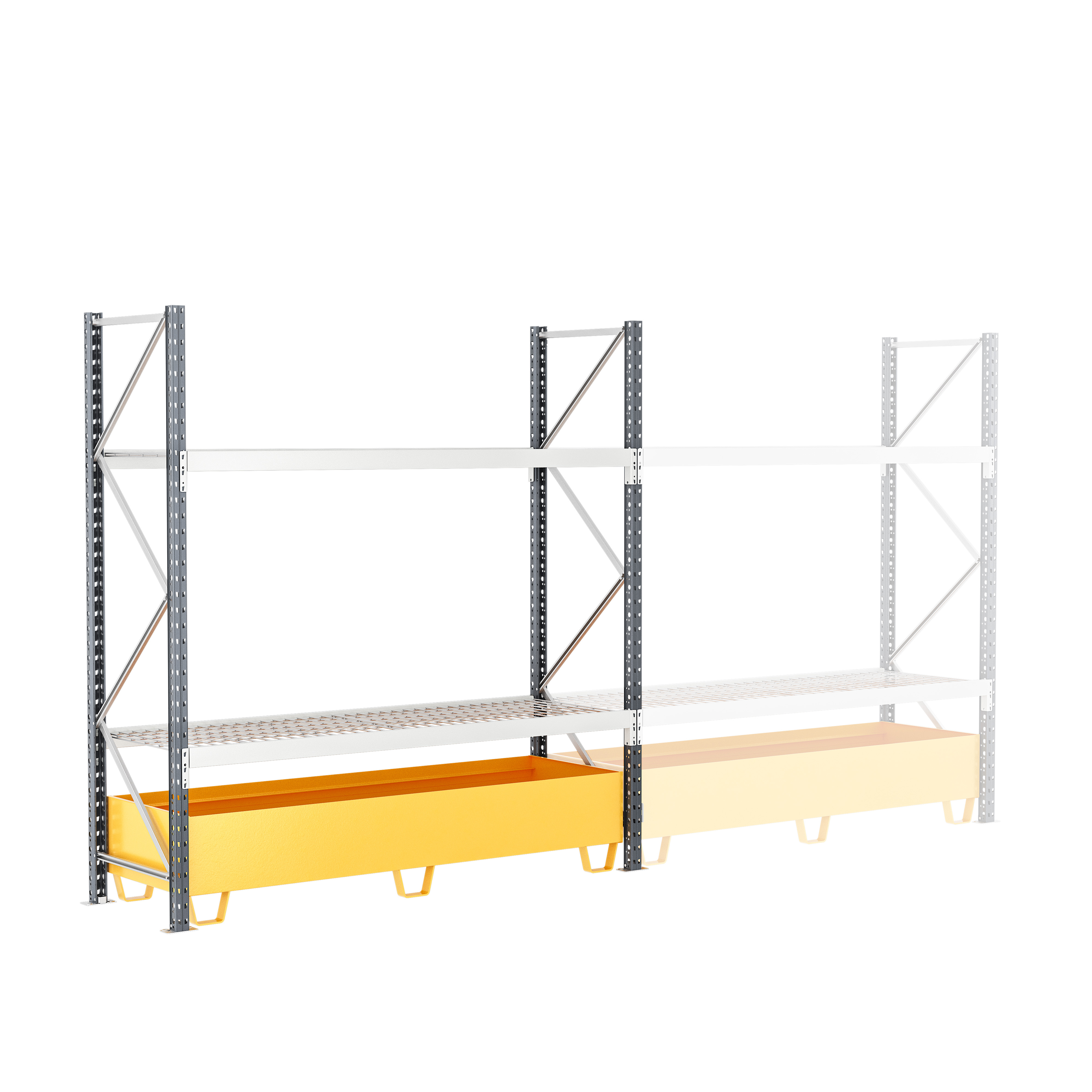 Manorga RAL 7024 Sheet Steel Galvanised Shelving System, 2000 mm x 2000mm, 1200 mm, 4500 kg Load